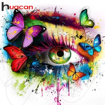 

Huacan 5D Diamond Painting Full Drill Butterfly Diamond Embroidery Sale Eyes Home Decoration