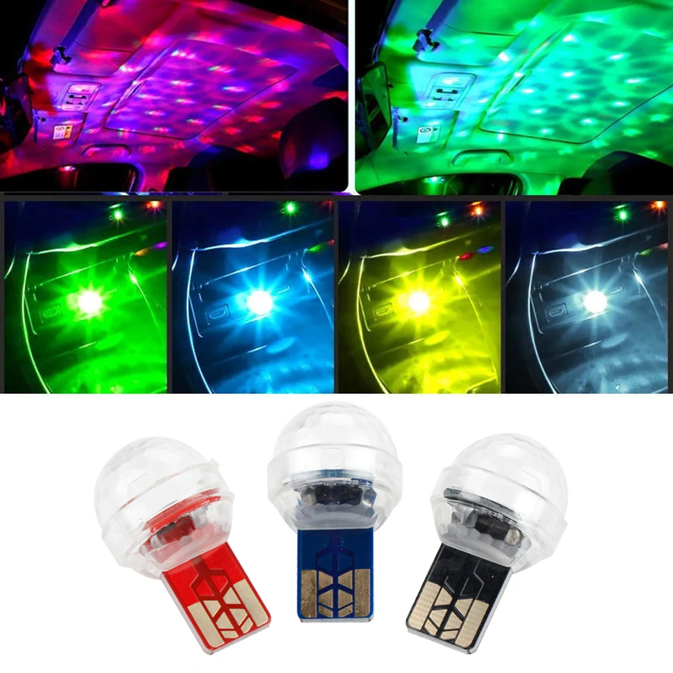 Car USB Interior Atmosphere Neon Light Mini Colorful LED Decor Music Lamp