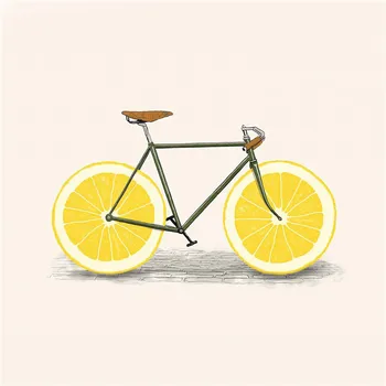 

Wall Art Kids Room Decor Lemon Fruits Bike Painting on Canvas Prints Kitchen Decor Living Room Decoration Nodric Poster