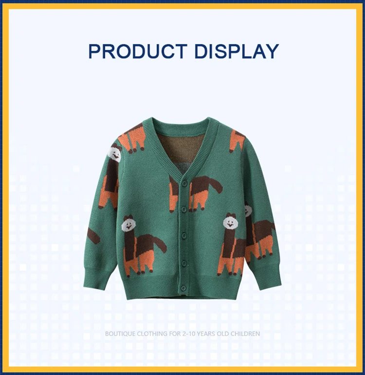 Baby Boy Sweater Toddler Girl Long-Sleeve Cotton Cardigans Jumper Wool Knitwear Kids Cartoon Christmas Sweater Children Clothes
