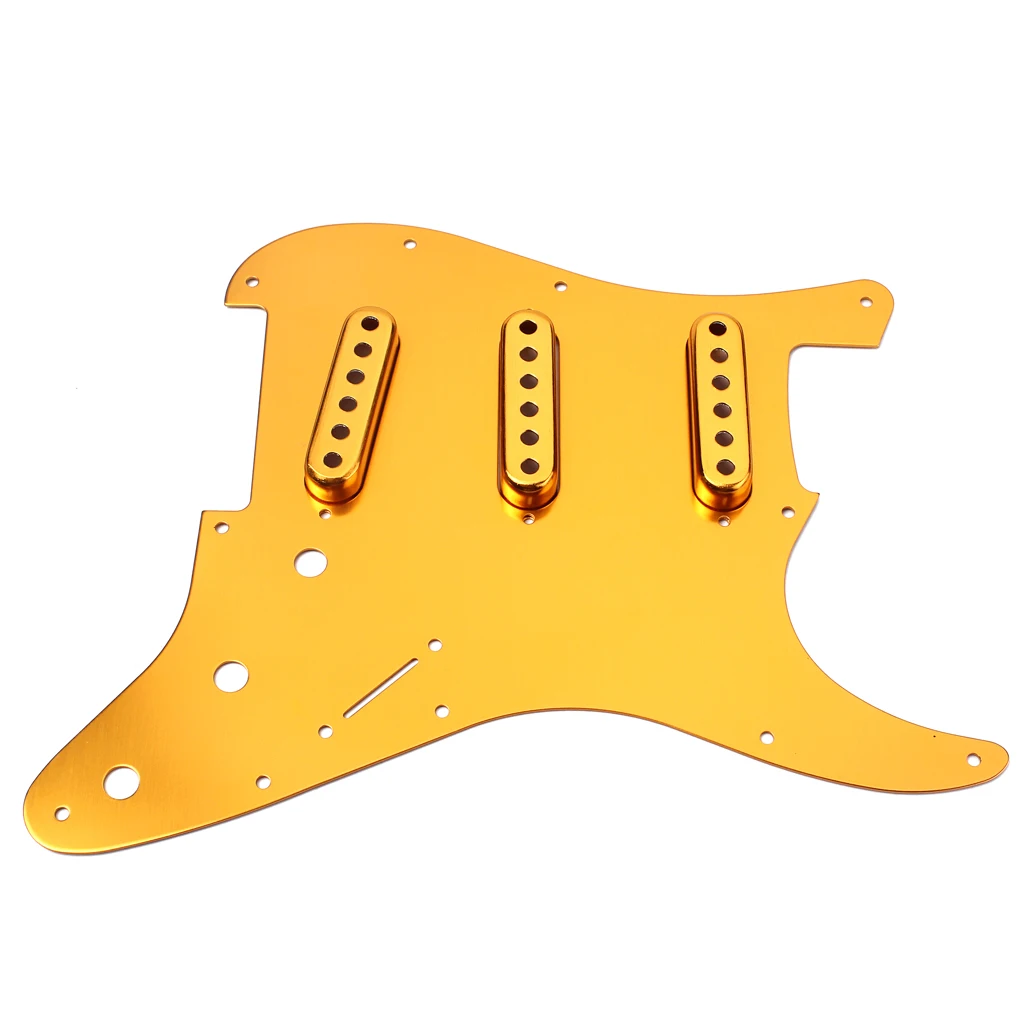 Алюминиевый сплав SSS анодированный Pickguard щит для ST гитары Золотой