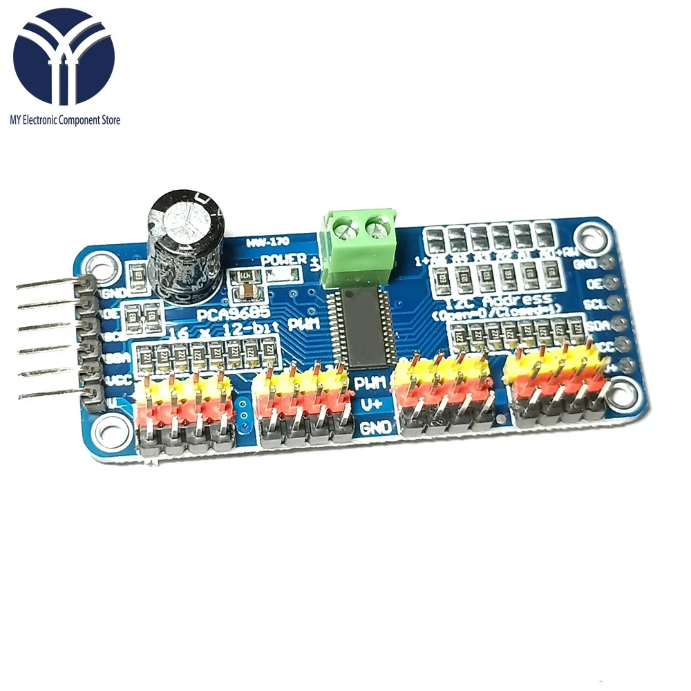 16-канальный 12-битная ШИМ/сервопривод-I2C интерфейс-PCA9685 для Arduino Raspberry Pi DIY Servo Щит