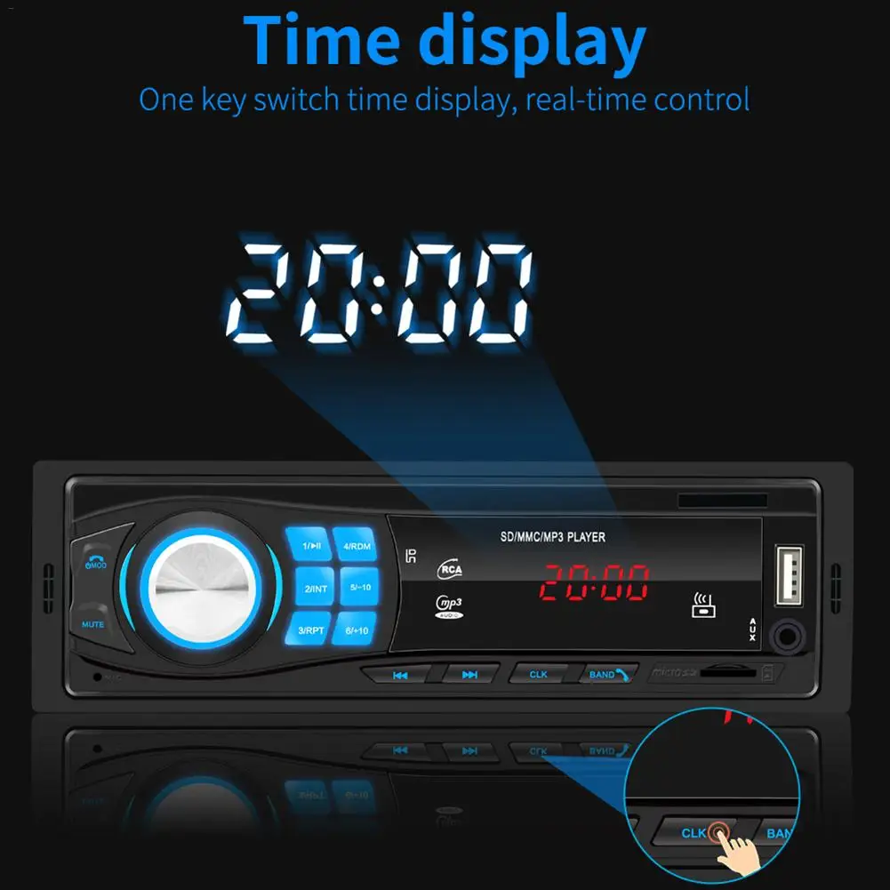 12 В автомобильное радио FM радио Bluetooth V5.0 стерео плеер дистанционное управление SD USB AUX MP3 плеер Поддержка пульт дистанционного управления светодиодный экран