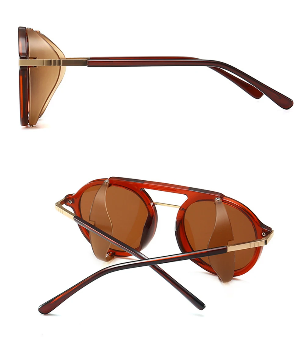 Ретро Современные стимпанк Круглые Солнцезащитные очки женские классические ретро знаменитые дизайнерские панк Солнцезащитные очки Мужские UV400 gafas de sol hombre