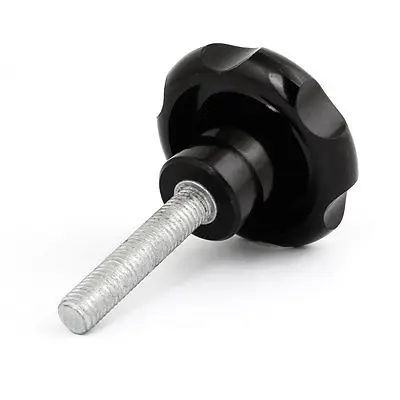 

M10 x 50mm Male Thread Metal Clamping Star Knob Grip Plastic Black