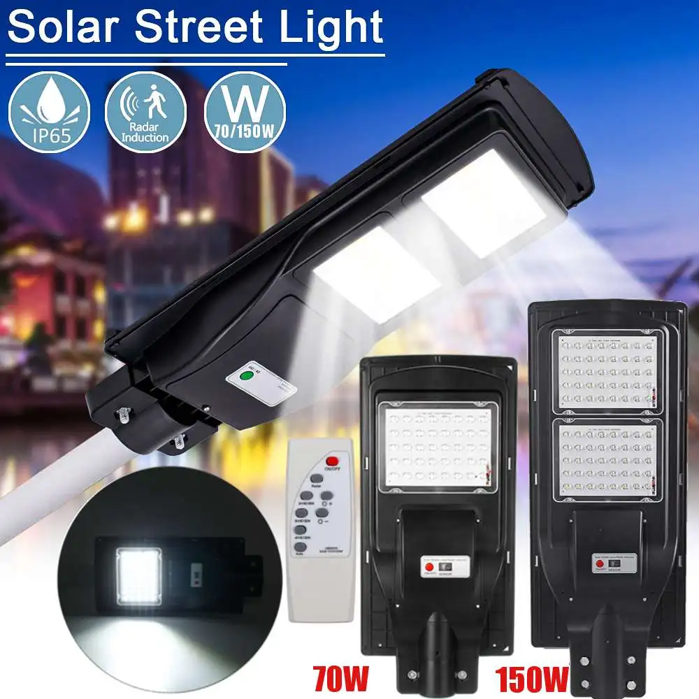 

70W 150W Solar Street Light PIR Sensor Light Control Remote Control Outdoor Wall Lamp for Garden Courtyard Walkway Pathway Light