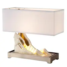 Ткань с пейзажем чехол Роскошный китайский стиль, кованого железа гостиная, настольная лампа из спальни глава кровать