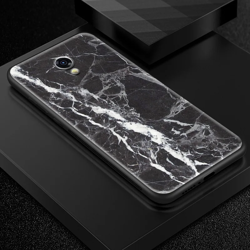 Для Meizu 16s 16th Plus 16X M6T M882Q M892Q закаленное стекло чехол для Meizu M5 M6 M8 M9 Note TPU Рамка бампер окрашенная текстура Капа - Цвет: W307