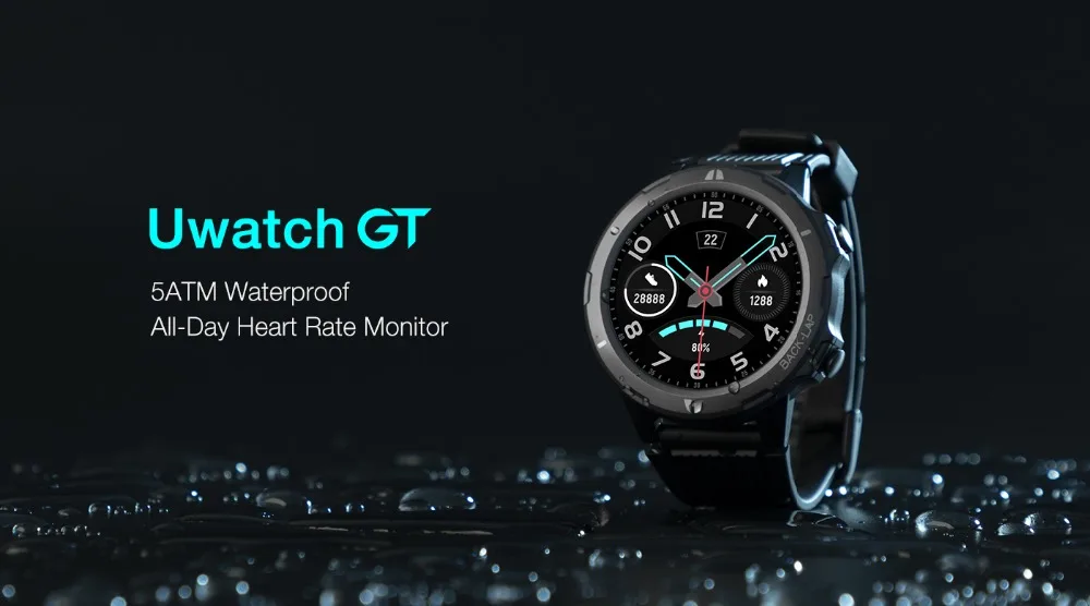 Uwatch GT Смарт часы 5ATM водонепроницаемый BT5.0 монитор сердечного ритма во время сна фитнес-трекер Шагомер Шаг Калорий Smartwatch PK P80