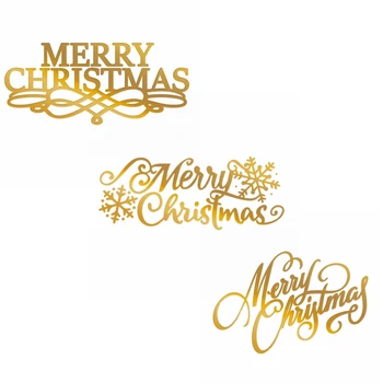 

Hot Foil Plate MERRY CHRISTMAS glimmer Phrases Decoration for DIY Scrapbooking New 2019 Embossing Paper Cards Crafts
