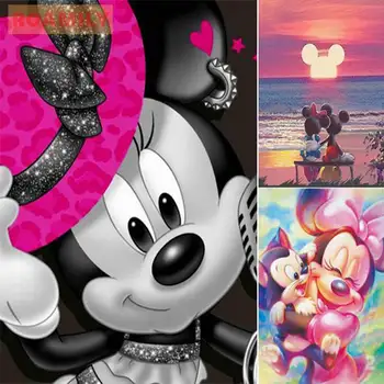 

New Style Cross Stitch Diamond Painting, Cartoon Mouse 5D Cross Stitch Diamond Embroidery Picture Anime Mosaic Kids Wall Art