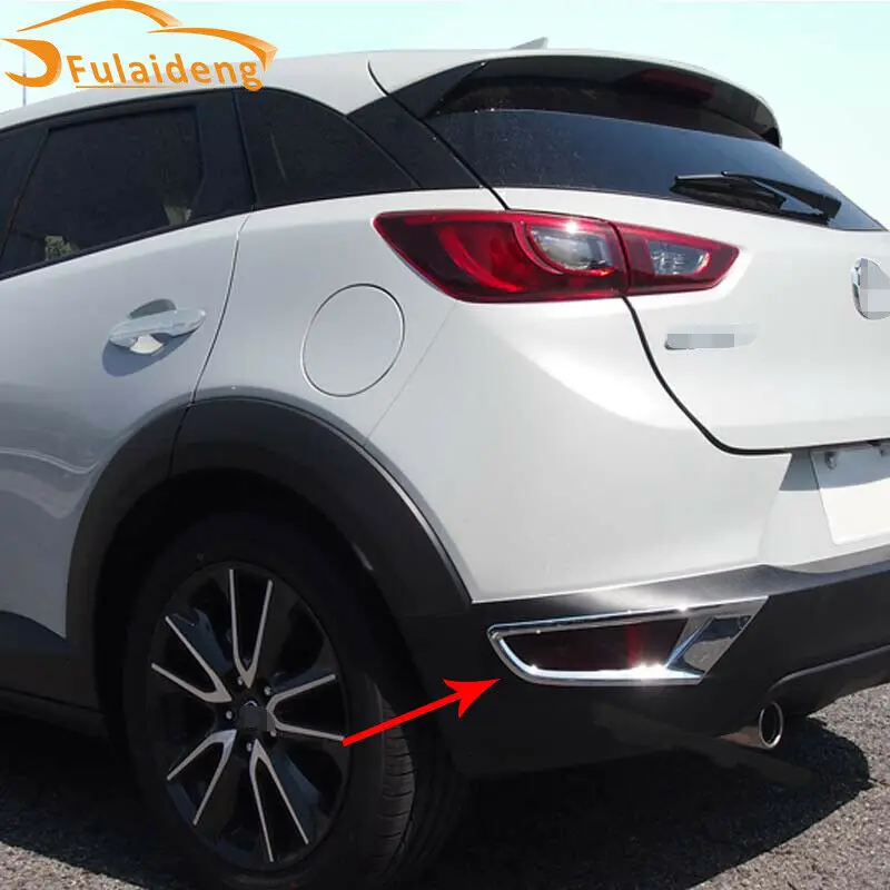 

Fits For Mazda CX-3 2016-2021 New ABS Chrome Rear bumper Tail Fog Light Lamp Cover Trim Moulding Car Accessories 2PCS