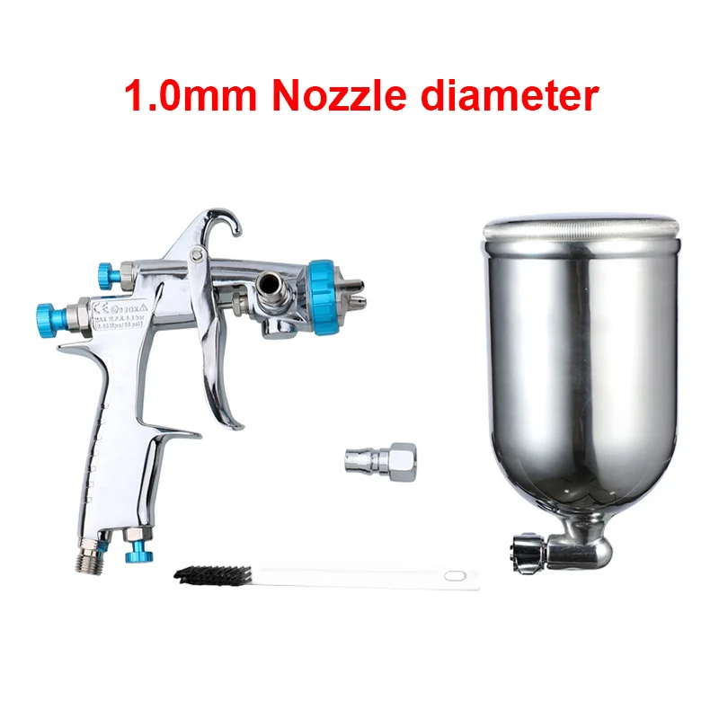 1.0mm Nozzle Краска Воздушный пистолет-распылитель машина с гравитационным кормом контейнер ручной распыления краски ing инструмент из нержавеющей стали краска собственного приготовления спрей - Цвет: 1.0mm Nozzle