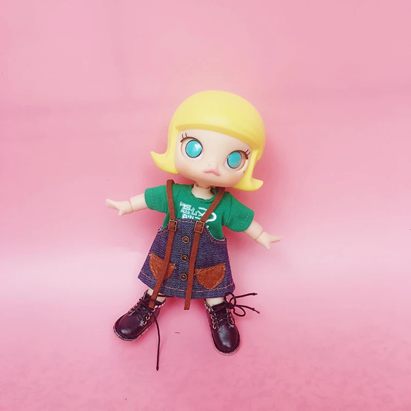 Одежда для кукол OB11 джинсовая юбка+ футболка для OB11 GSC глина 1/12 BJD аксессуары для кукол 4 разноцветные куклы одежда 1/12 BJD одежда