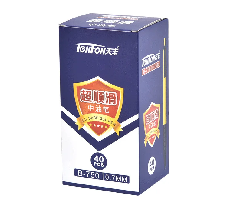 Tianfeng Neutral Oil Pen Batch Write 750 Office 0.7 Size Neutral Oil Pen 40/Box Writing Smooth