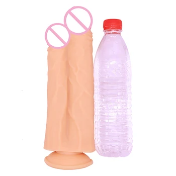 Huge Conjoined Double Dildos Two Penis Penetration Big Double Glans Dick Soft Realistic Phallus Sex Toys for Women Masturbation 5