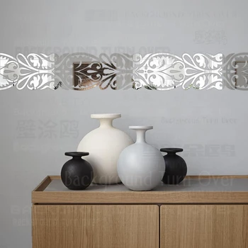 

Mirror Stickers Bathroom Decor Room Decoration Long Full Body Luxury Retro Vintage Antique Frieze Panel Listello Border R023