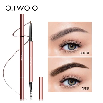 O.TWO.O Ultra fino lápiz de cejas triangular preciso delineador de cejas duradero impermeable Rubio marrón cejas maquillaje 6 colores