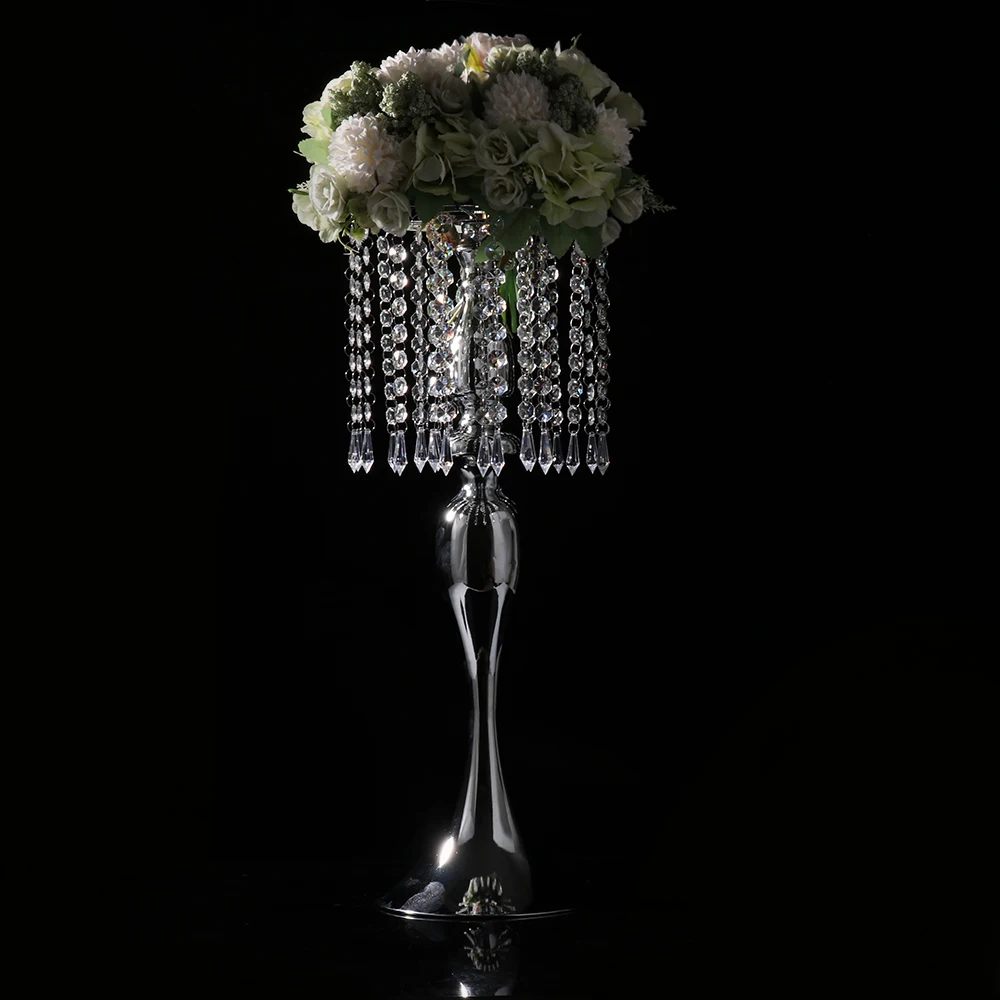 Billig Otation Leuchter Hochzeit Requisiten Kristall Perle Vorhang Rotierenden Leuchter Blume Halterung Vase Kerze Stand Weihnachten Geschenk