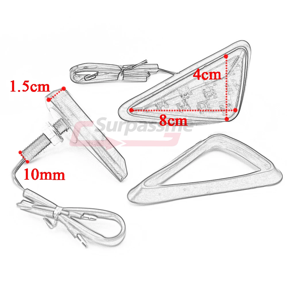 Пара мигающих светодиодных индикаторов поворота мотоцикла желтая мигалка левый
