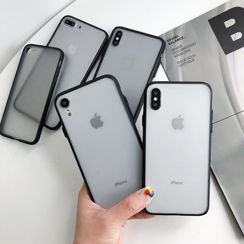 

Luxury Matte Transparent Phone Case For iPhone X XS Max XR 6 6S 7 8 Plus Case Ultra Thin Back Cover Hard PC