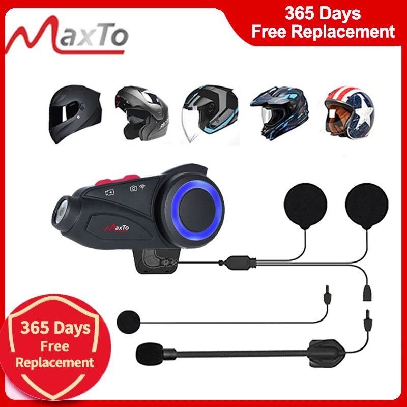 Мотоциклетная Bluetooth-гарнитура Maxto M3S для шлема водонепроницаемое переговорное