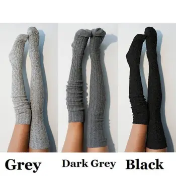 

Women Girls Cable Knit Extra Long Boot Socks Over Knee Thigh High Warm Stocking