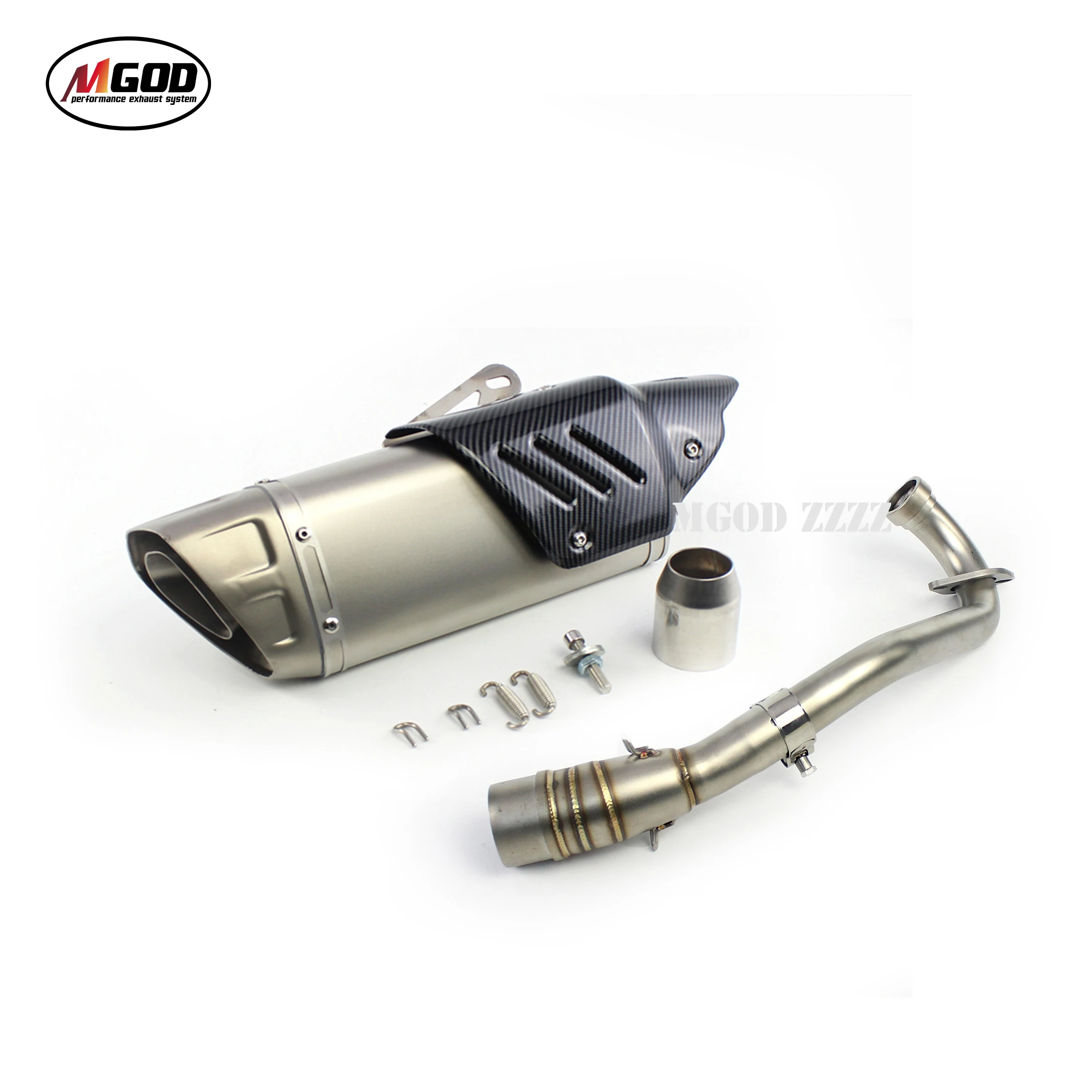 Мотоцикл Akrapovic выхлопная труба Escape Moto Slip on для Yamaha XMAX-300 X MAX 250 XMAX 300 X-MAX средняя Соединительная труба полная система - Цвет: Titanium