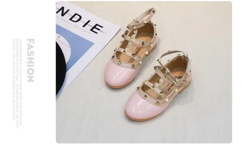 Children casual shoes girls spring autumn leather shoes fashion Rivet princess baby shoes Kids girls shoes school party