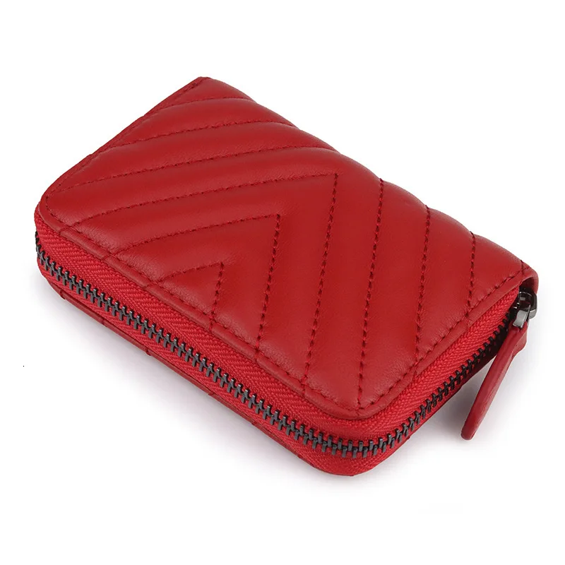 

Soft Sheepskin Coin Purse Women Clutch Bag Credit Card Holder Women Luxury Case Leather Document Package Women Card Wallet RED