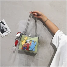 Улица Сезам багаж девушки прозрачный милый мультфильм багаж цепь одно плечо наклонный багаж девушки