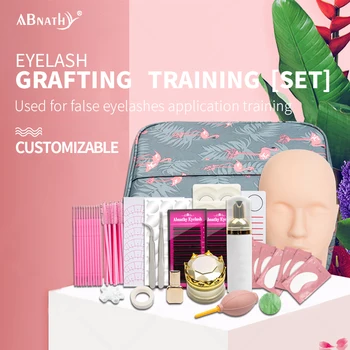

Abnathy False Eyelash Extension Training Kit Exercise Practice Mannequin Head Set Grafting Eyelash Tools Kit Eye Lashes Grafting
