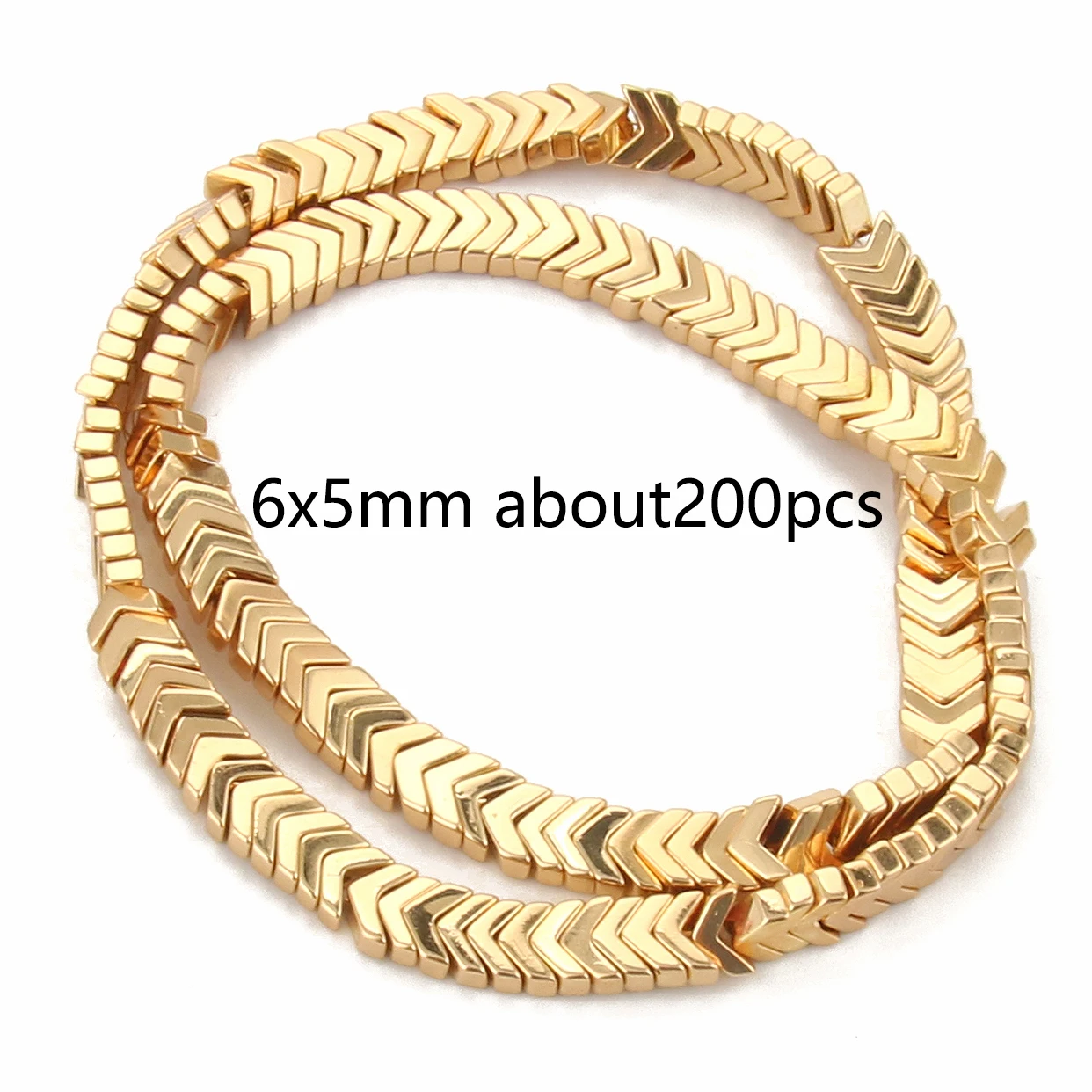 Gold Plated Hematite Gravel Spacer Beads