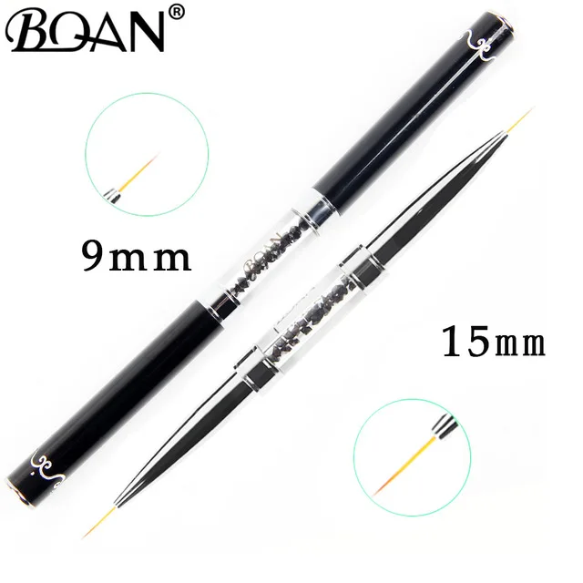 9mm 15mm BQAN 1 шт. Кисть для ногтей с эффектом омбре кисть для рисования ногтей УФ-Гель-лак градиентный цвет стразы кристалл акриловая ручка для рисования ногтей - Цвет: 9mm 15mm