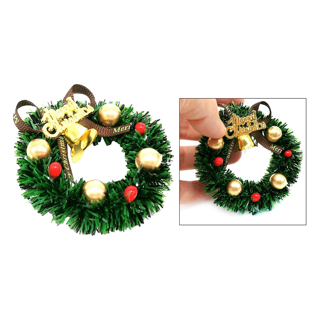Doll House Decoration Accessories 1:12 1:6 Toy House Miniature Scene Model Christmas Wreath Garland Pretend Toys
