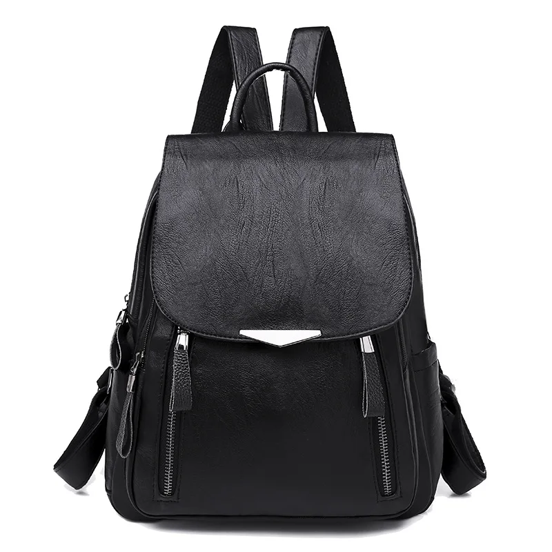 

Fashion shoulder bag women's bag 2018 new Korean version of Joker large capacity casual leather women's anti-theft leather back