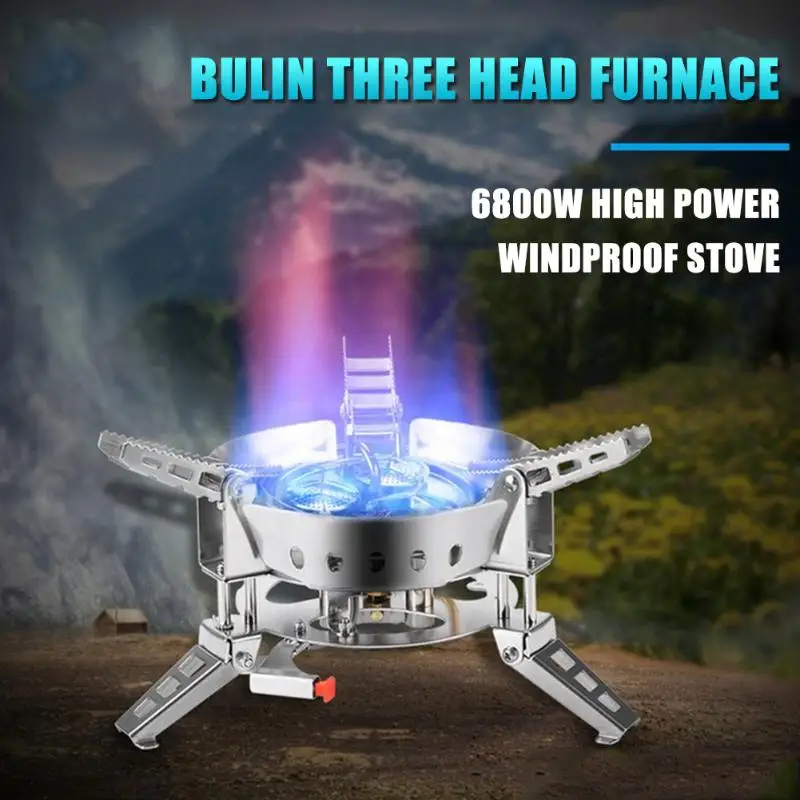 

Portable 6800W Gas Stove Portable Windproof Split Gas Stove Cooking Tool for Outdoor Camping Picnic Hiking Supplies