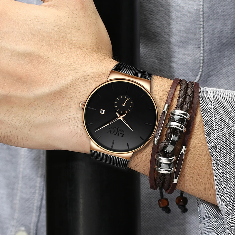 

LIGE Sports Date Mens Watches Top Brand Luxury Waterproof Sport Watch Men Ultra Thin Dial Quartz Watch Casual Relogio Masculino