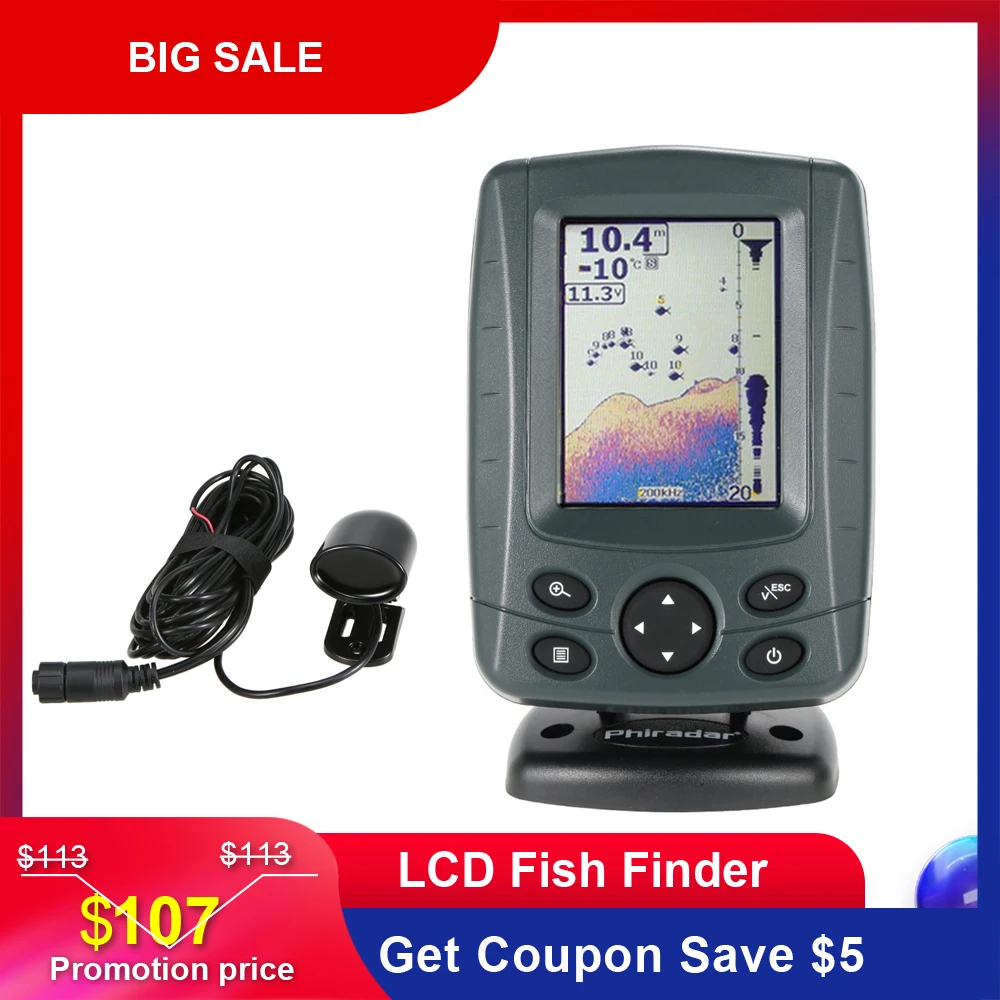 Portable 3.5" LCD Fish Finder Outdoor Fishing Sonar Sensor Fishing