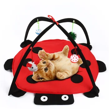 

2 in 1 Cat Toy With Ball And Cats Tent Hammock Kitten Interactive Play Toy Mouse Game for Ferret Kat Pets Teaser Animal Products