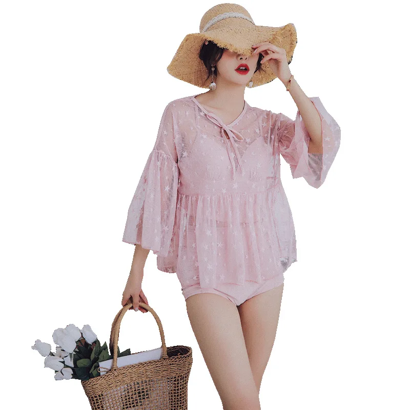 

Sink si qi New Style Bathing Suit Fashion Sexy Underwire-Split Type Boxer Blouse Three-piece Set Bathing Suit 8959