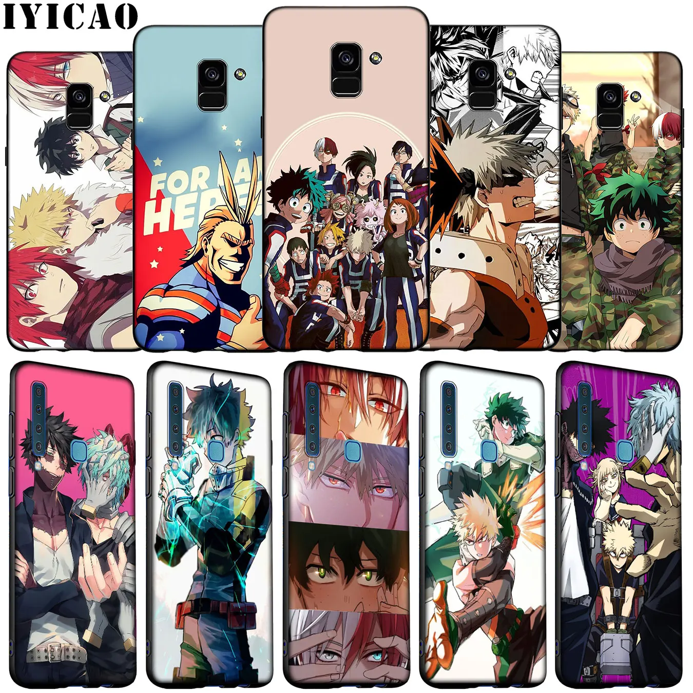 

IYICAO Boku no Hero Academia Soft Silicone Phone Case for Samsung Galaxy A6 A9 A8 A7 2018 A3 A5 2016 2017 Note 9 8 10 Plus Cover