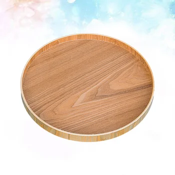 

1PC Wooden Serving Tray Round Japanese Style Dessert Bread Teaboard Tray for Kitchen Home