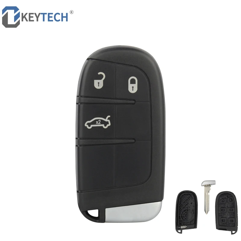 Замена OkeyTech Корпус ключа для Chrysler 300 Для Dodge charger Challenger jource для Fiat для Jeep 3 кнопки Uncut Blade