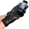 Men's Gloves Black Winter Mittens Keep Warm Touch Screen Windproof Driving Male Autumn Winter Leather Business 5
