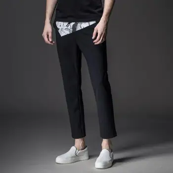 

New Free Shipping fashion Men's male Men's Solid Color Simple Print Slim Fit Casual Pants Sports Pants trousers S182117140