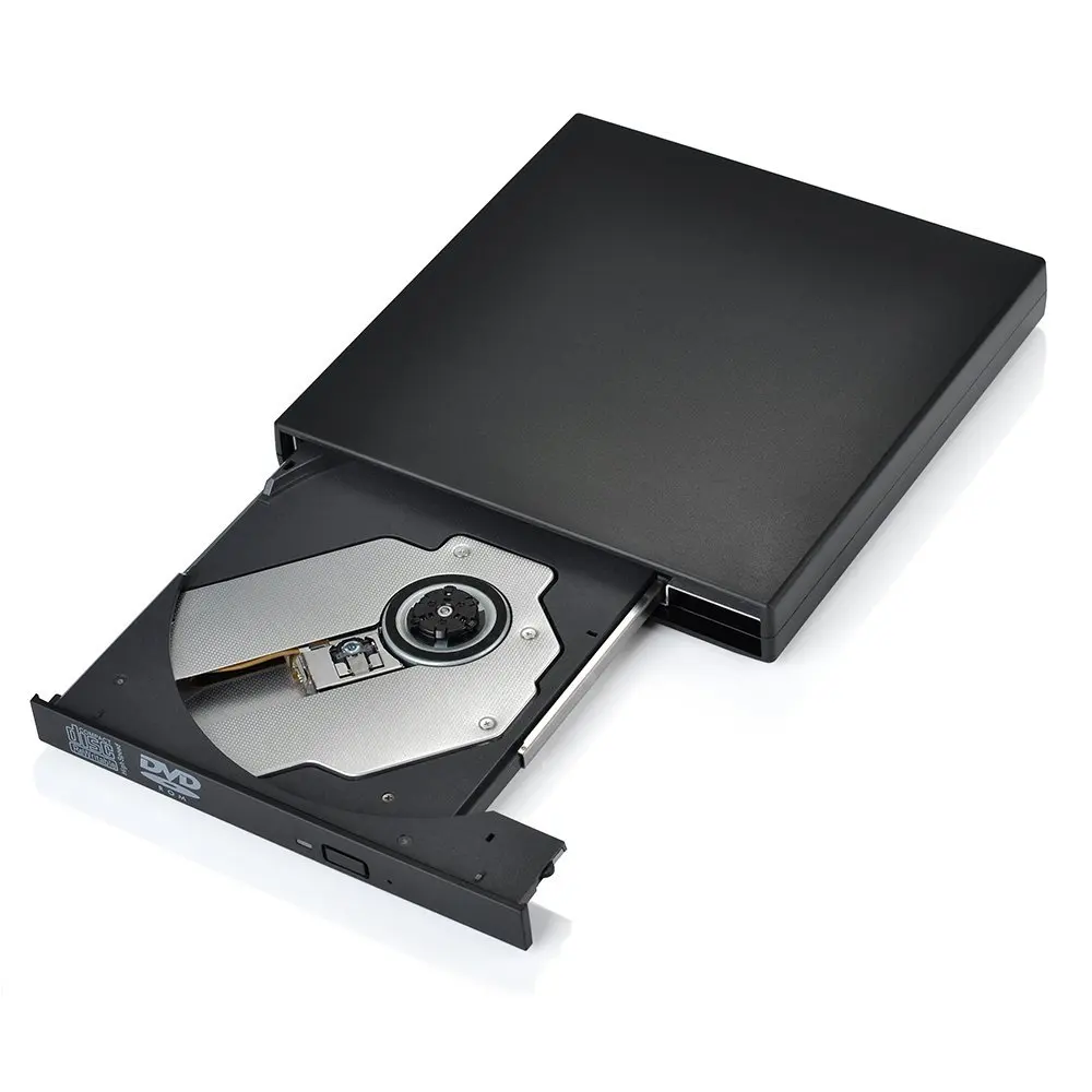 YiYaYo Внешний DVD rom Оптический привод USB 2,0 CD/dvd-rom CD-RW плеер горелка тонкий портативный ридер рекордер portátil для ноутбука - Цвет: Black