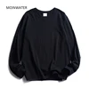 MOINWATER-camisetas de manga larga con cuello redondo para mujer, Tops blancos de algodón, camisetas informales suaves, camisetas negras para mujer MLT1901 ► Foto 2/6