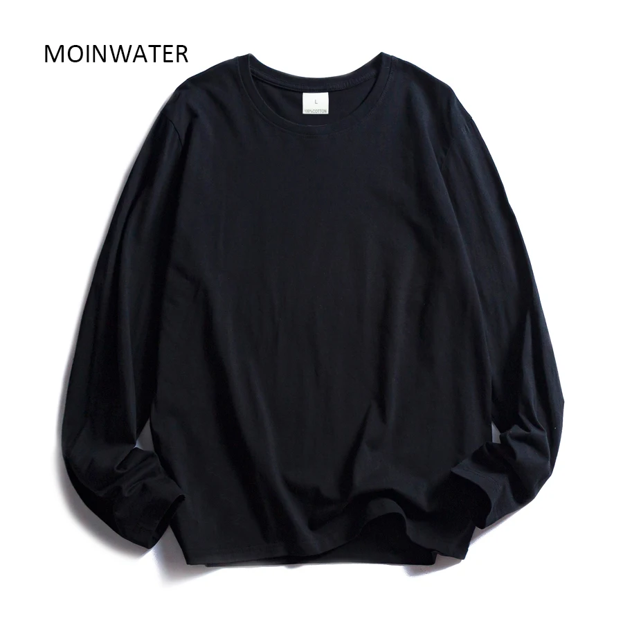 MOINWATER женские футболки с круглым вырезом и длинными рукавами белые хлопковые