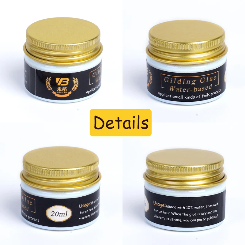 Gilding Glue Gold Leaf Foil Water-based Environmental Glue 20ml Edible Gold Leaf Sheets Arts Crafts Vergolden liquid glue,craft supplies